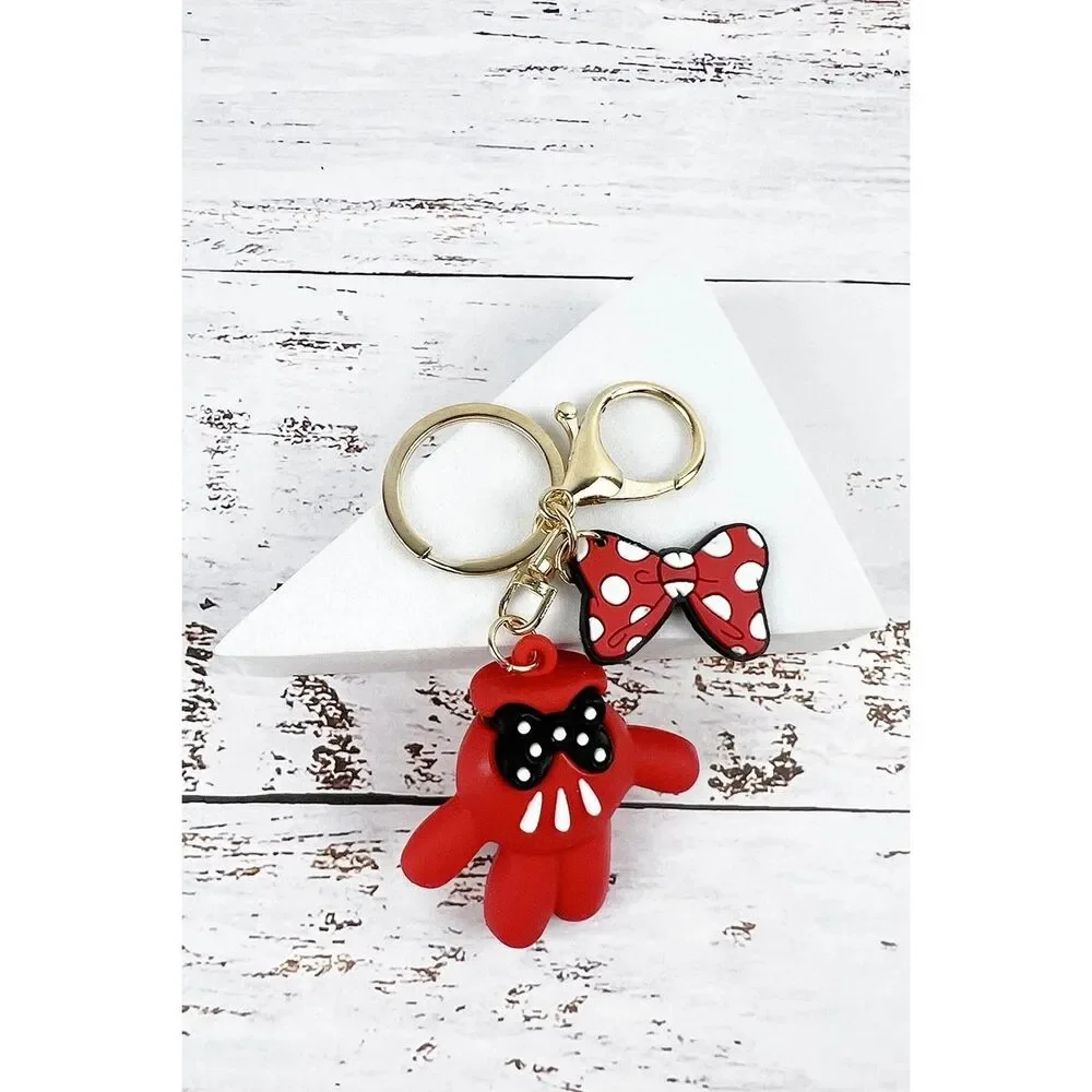 Adorable Minnie Mouse Hands Key Chain Purse Backpack Charm Keychain Choose Color